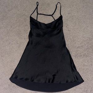 ZARA satin effect mini black dress